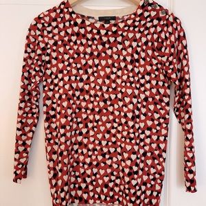 J Crew Hearts Sweater